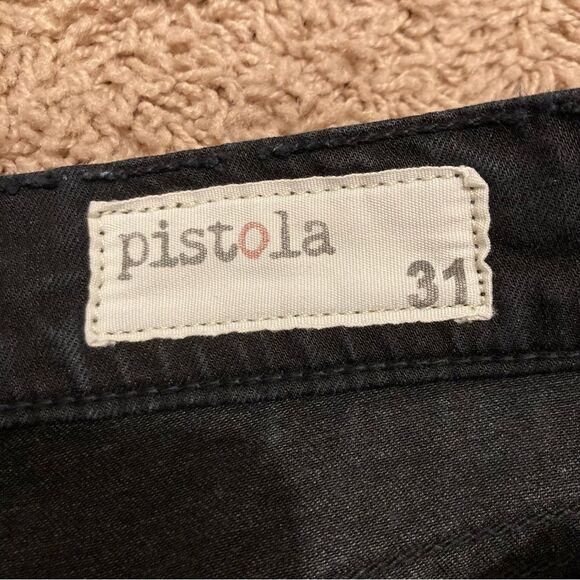 Pistola Black Jeans Womens Size 31 Distressed Ripped Pants Skinny Jeans Mid Rise - Picture 2 of 10